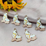 10pcs Lightning Roller Skates Charms for DIY Jewelry Making