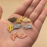 100PCS Tibetan Alloy Leaf Charm Jewelry Making Accessories