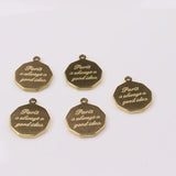 5pcs 15mm Stainless Steel Letters Women Charm Pendant DIY Necklace