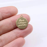 5pcs 15mm Stainless Steel Letters Women Charm Pendant DIY Necklace