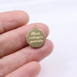 5pcs 15mm Stainless Steel Letters Women Charm Pendant DIY Necklace