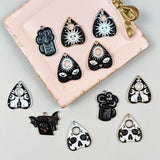 10pcs Punk Tarot Card Enamel Charms for DIY Jewelry Making