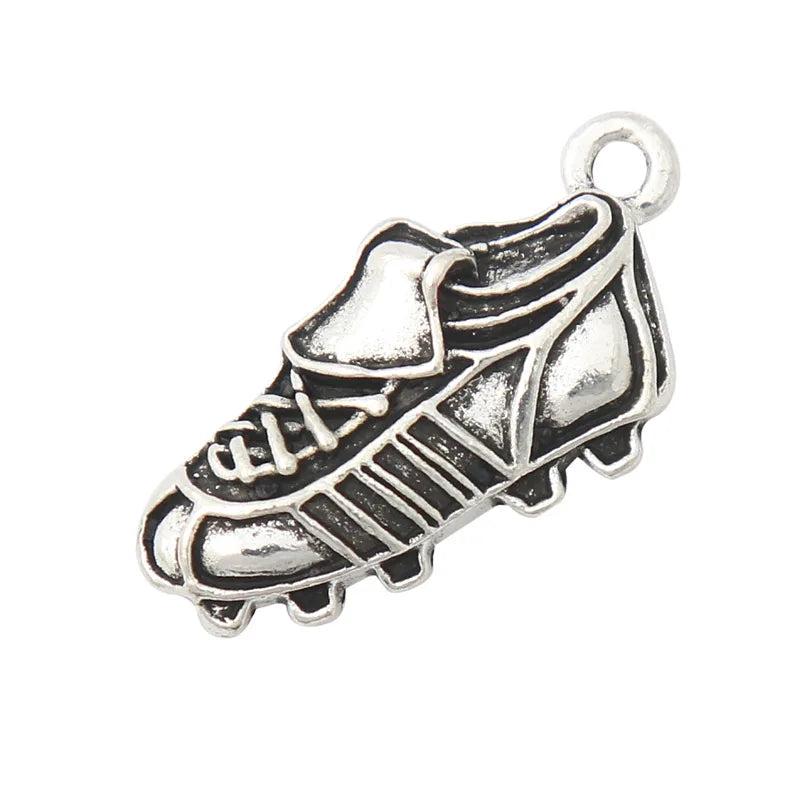 Alloy Sporty Soccer Shoe Charms For Kids 12*24mm 20pcs