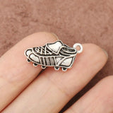 Alloy Sporty Soccer Shoe Charms For Kids 12*24mm 20pcs
