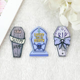 12Pcs Pastel Goth Coffin Charms Acrylic Tombstone Pendant