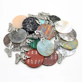 Agate Shell Round Pendant for DIY Jewelry Making