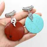 Agate Shell Round Pendant for DIY Jewelry Making
