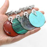 Agate Shell Round Pendant for DIY Jewelry Making