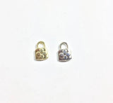 20pcs Mini Flower Print Lock Charms Pendant DIY Necklace 2 Colors