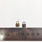 20pcs Mini Flower Print Lock Charms Pendant DIY Necklace 2 Colors