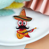 10pcs/pack Cartoon Hawaiian Guitar Charms For DIY Jewelry Making