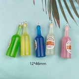 10Pcs Alcohol Wine Bottle Resin Charms for Jewelry Making