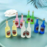 10Pcs Alcohol Wine Bottle Resin Charms for Jewelry Making