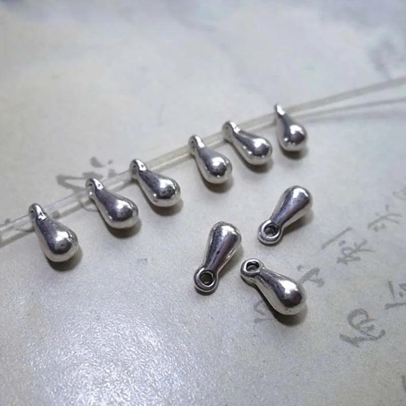 100pcs Water Drop Charms 7x3mm Tibetan Silver DIY Jewelry Making