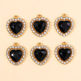 20pcs Heart Crystal Rhinestone Pendants DIY Jewelry Making Crafts
