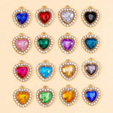 20pcs Heart Crystal Rhinestone Pendants DIY Jewelry Making Crafts