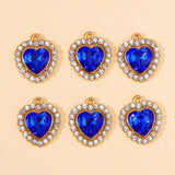 20pcs Heart Crystal Rhinestone Pendants DIY Jewelry Making Crafts