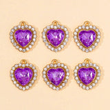 20pcs Heart Crystal Rhinestone Pendants DIY Jewelry Making Crafts