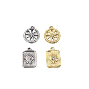 5pcs Stainless Steel High Sun Charms Pendant DIY Necklace Earrings Bracelets