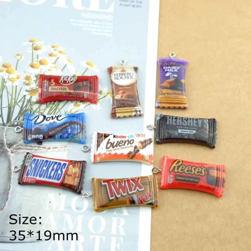 10pcs Chocolate Candy Charms for DIY Jewelry Making