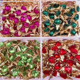 20Pcs Bling Heart Wings Crystal Pendant DIY Earrings Necklaces Bracelet Jewelry
