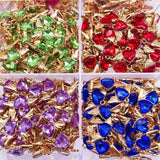 20Pcs Bling Heart Wings Crystal Pendant DIY Earrings Necklaces Bracelet Jewelry