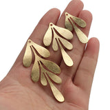 10pcs Brass Feather Leaf Charms Pendant for DIY Jewelry Findings