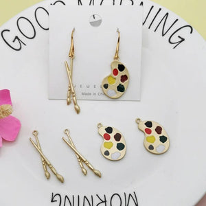 10pcs Paint Tray Enamel Charms Oil Drop Floating Pendant Jewelry Accessories