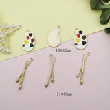10pcs Paint Tray Enamel Charms Oil Drop Floating Pendant Jewelry Accessories