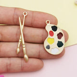 10pcs Paint Tray Enamel Charms Oil Drop Floating Pendant Jewelry Accessories