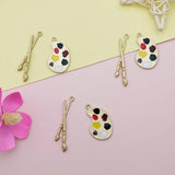 10pcs Paint Tray Enamel Charms Oil Drop Floating Pendant Jewelry Accessories