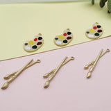 10pcs Paint Tray Enamel Charms Oil Drop Floating Pendant Jewelry Accessories