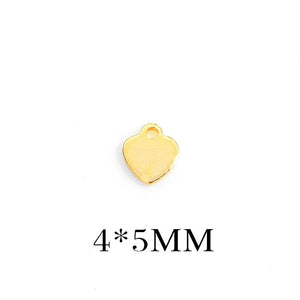 20PCS 4x5MM Brass Heart Charms Pendants DIY Jewelry Findings