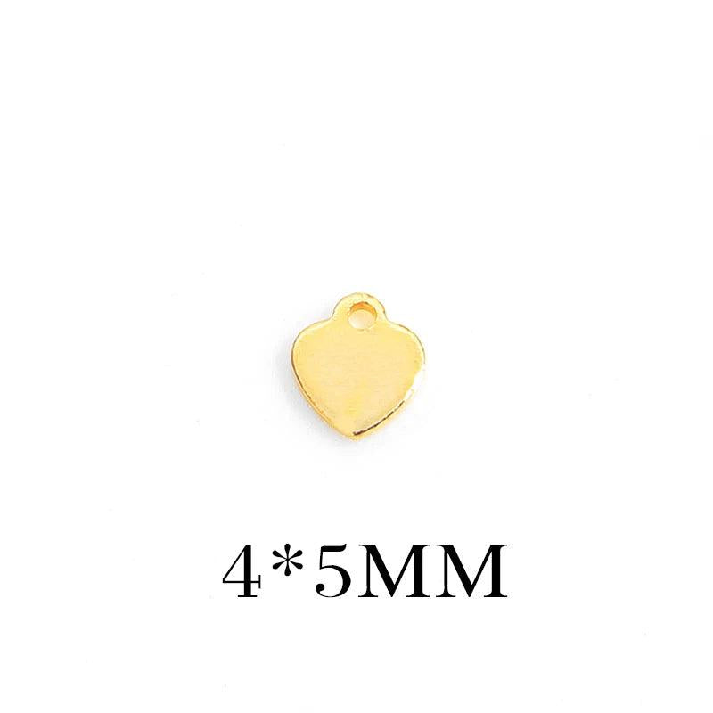 20PCS 4x5MM Brass Heart Charms Pendants DIY Jewelry Findings