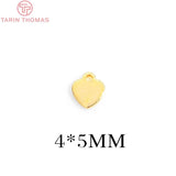 20PCS 4x5MM Brass Heart Charms Pendants DIY Jewelry Findings