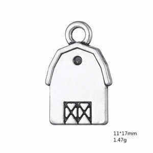 Skyrim Rhodium 3D Barn Charms Zinc Alloy House Pendants DIY Necklace