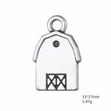 Skyrim Rhodium 3D Barn Charms Zinc Alloy House Pendants DIY Necklace