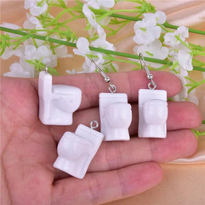 10pcs Resin Funny Toilet Drop Earrings Mini Dangle Exaggerated Ear Jewelry