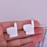 10pcs Resin Funny Toilet Drop Earrings Mini Dangle Exaggerated Ear Jewelry