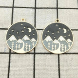 10pcs Enamel Moon Night Charm Jewelry Pendant DIY