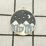 10pcs Enamel Moon Night Charm Jewelry Pendant DIY