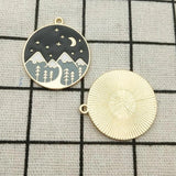 10pcs Enamel Moon Night Charm Jewelry Pendant DIY
