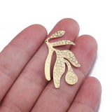 10Pcs Raw Brass Matisse Leaf Charms for DIY Earrings