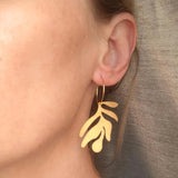10Pcs Raw Brass Matisse Leaf Charms for DIY Earrings