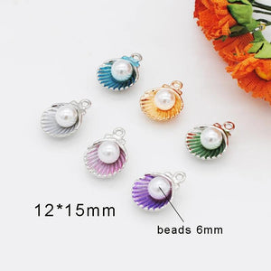 30pcs Ocean Shell Charms With Pearl 12*15mm DIY Jewelry Accessories