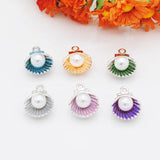 30pcs Ocean Shell Charms With Pearl 12*15mm DIY Jewelry Accessories
