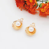 30pcs Ocean Shell Charms With Pearl 12*15mm DIY Jewelry Accessories