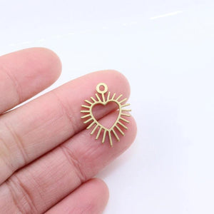 5pcs Casting Stainless Steel Heart Charms Pendant DIY Jewelry Making