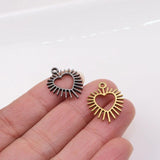 5pcs Casting Stainless Steel Heart Charms Pendant DIY Jewelry Making