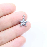 5pcs Stainless Steel Star Key Charms Pendant DIY Jewelry Unfading